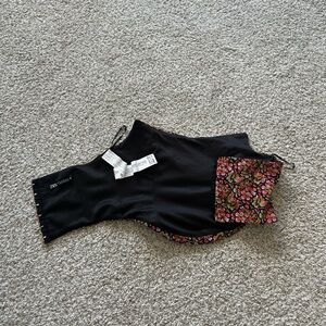 Zara Floral Cropped Strapless Corset Top